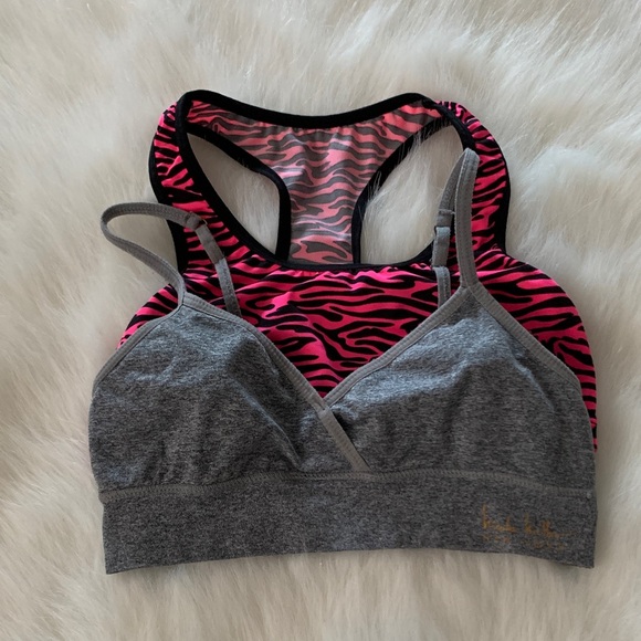 Fruit of the Loom Gray and Pink Kids Sports Bra Set - Picture 1 of 1